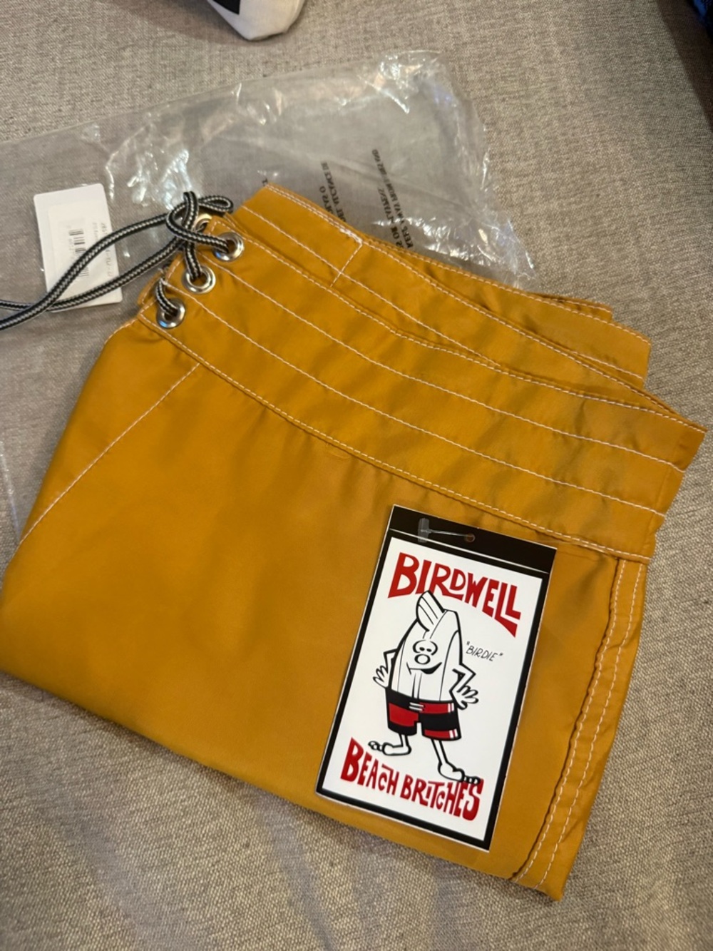 Birdwell Men's Mustard Yellow Swim Board Shorts